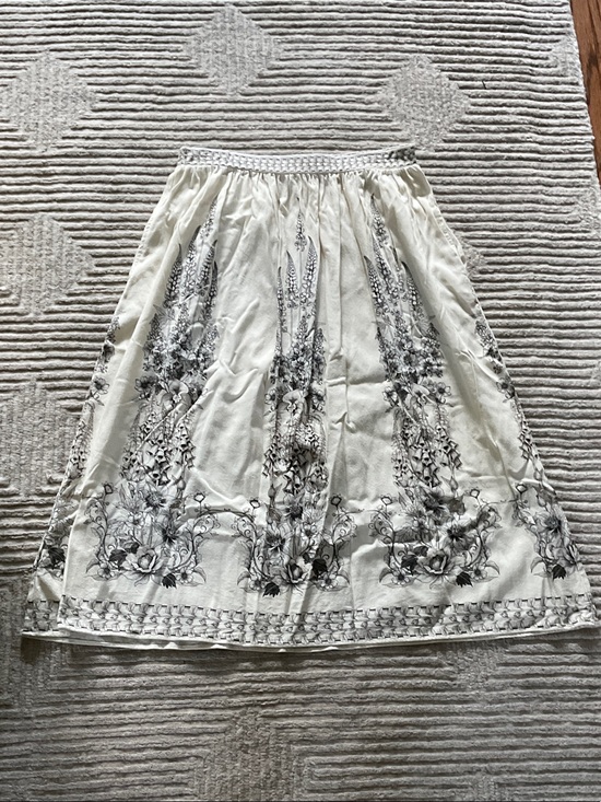 Max Studio Dresses & Skirts - Max Studio Cream and Black Floral A-Line, Full Skirt